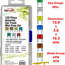 120 Pieces - EPAuto Assorted Car Truck Mini Blade Fuse Set (5/7.5/10 / 15/20 / 25/30 AMP)