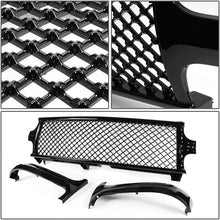 Replacement for Silverado Tahoe Suburban Badgeless Diamond Mesh Front Upper Bumper Grille Guard(Glossy Black) GMT800 1500