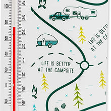 Camco 53367 Life is Better at The Campsite Window Thermometer, RV Map Design - Displays Both Fahrenheit and Celsius Temperatures - Allows for Easy Mounting to Any Glass Surface