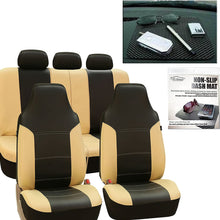 FH Group FH-PU103115 High Back Royal PU Leather Beige/Black Car Seat Covers Airbag Compatible & Split FH1002 Non-Slip Dash Grip Pad-Fit Most Car, Truck, SUV, or Van