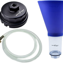 Motivx Tools Oil Filter Wrench, Drain Tool, and Advanced Engine Oil Funnel Set for Toyota & Lexus 2.0L - 5.7L Engines with Cartridge Style Oil Filter Systems