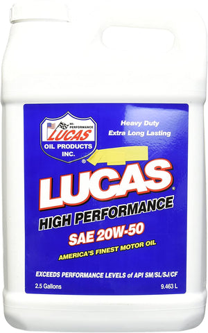 Lucas Oil 10256 20W-50 Plus Petroleum Motor Oil - 2.5 Gallon Jug