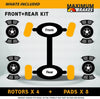 (Front+Rear Brake Kit)4 OE SPEC Cross Drilled Brake Rotors & 8 Ceramic Pads (Fits: 5lug)