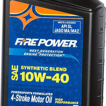 Fire Power ATV UTV Motorcycle Synthetic Blend Motor Oil 10W40 Quart 196982