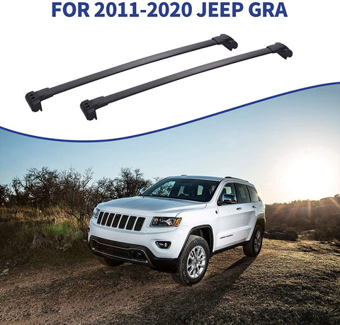 ACUMSTE Aluminum Car Top Luggage Roof Rack Cross Bar, Compatible for 2011-2020 Jeep Grand Cherokee Carrier Adjustable Frame