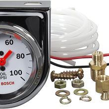 Actron SP0F000044 Bosch Style Line 2" Mechanical Oil Pressure Gauge (White Dial Face, Chrome Bezel)