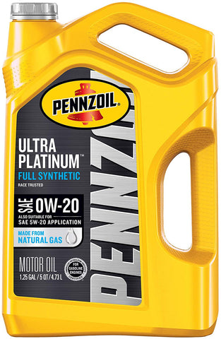 Pennzoil Ultra Platinum Full Synthetic 0W-20 Motor Oil (5-Quart, Single Pack)