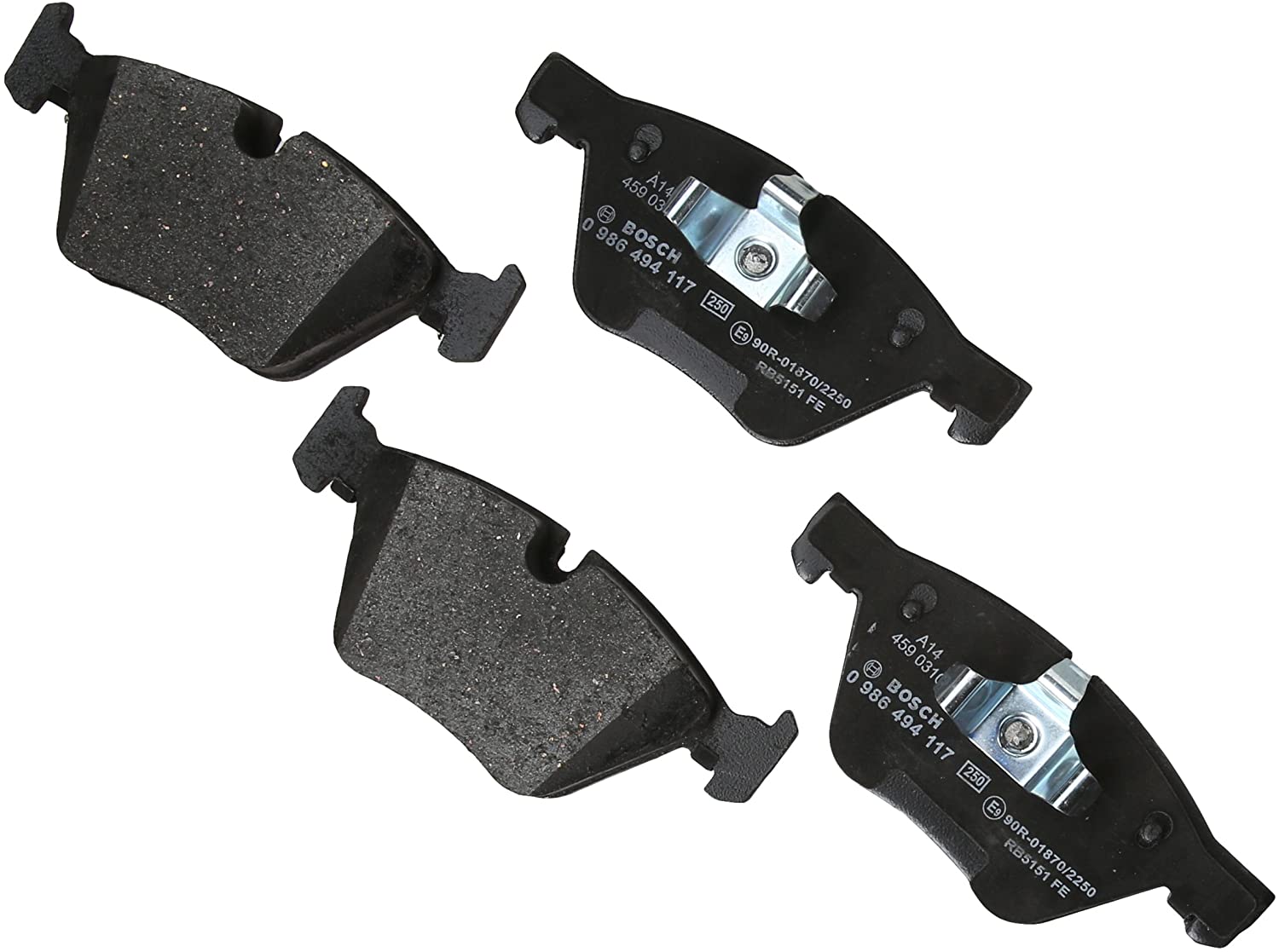 Bosch 0986494117 EuroLine Disc Brake Pad Set for BMW: 2007-09 323i, 2006 325i, 2006 325xi, 2007 328i, 2007 328xi, 2006 330i, 2006 330xi, 2007 335xi, 2004-07 525i, 2012 X1, 2009-16 Z4 - FRONT