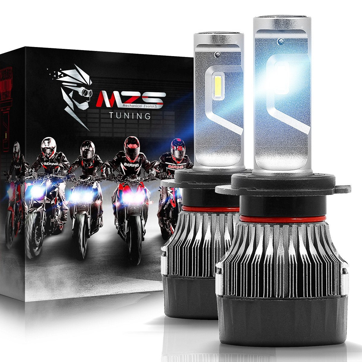 MZS H7 LED Headlight Bulbs Pair for Motorcycle,Mini Conversion Kit - CREE Chips - 6500K 10000Lm Extremely Bright