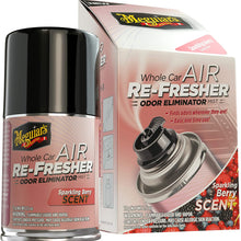 Meguiar's G16302 Whole Car Air Re-Fresher Odor Eliminator – Sparkling Berry Scent, 2.5 oz