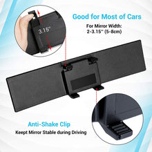 Convex Wide Angle Rear View Mirror, Universal Interior Clip On Rearview Mirror, Wide Rearview Mirror for Car, SUV, Truck (30 cm x 8 cm, 11.8" x 3.15")