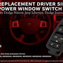 Driver Side Master Power Window Switch - Replaces Part 4602632AH, 4602632AG, 4602632AF - Fits Dodge Nitro and Jeep Liberty 2008, 2009, 2010, 2011, 2012, Dodge Journey 2009, 2010