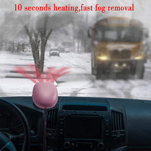 Portable Car Heater Fan Defroster with Air Purification 12V 150W Auto Car 30 Seconds Fast Heating Defrost Defogger Demister Vehicle Ceramic Heater Fan for Windshield (Pink)