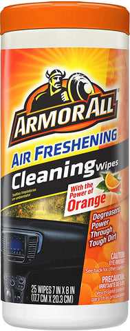 Armor All 10831 Air Freshening Cleaning Wipes, Orange Scent, 25 Pack