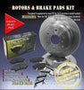DK1123-1 Front Brake Rotors and Ceramic Pads and Hardware Set Kit