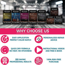 Coconix Fabric and Carpet Repair Kit - Repairer of Your Car Seat, Couch, Furniture, Upholstery or Jacket - Fixes Cigarette Burn Holes, Tear or Rips. Super Easy Instructions to Match Any Color, Pattern