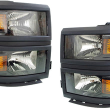 Head Lamp Set of 2 Compatible with CHEVROLET SILVERADO 1500 2014-2015 Right Side and Left Side Assembly Halogen Ls Model 3Rd Gen. CAPA