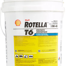 Shell ROTELLA 550036271 T6 Full Synthetic Heavy Duty 0W-40 Engine Diesel Oil - 5 Gallon Pail
