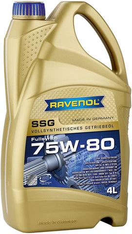 RAVENOL J1C1136-001 SAE 75W-80 Gear Oil - SSG Full Synthetic API GL-4 (1 Liter)