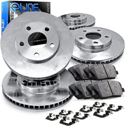 Front and Rear eLine Plain Brake Disc Rotors & Ceramic Brake Pads CEB.44152.02