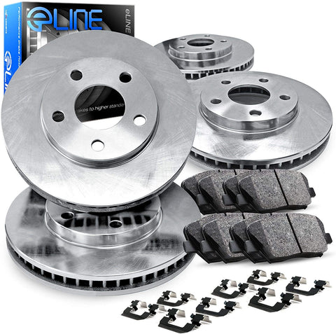For Ford, Lincoln Fusion, MKZ Front Rear Blank Brake Rotors Kit + Ceramic Brake Pads