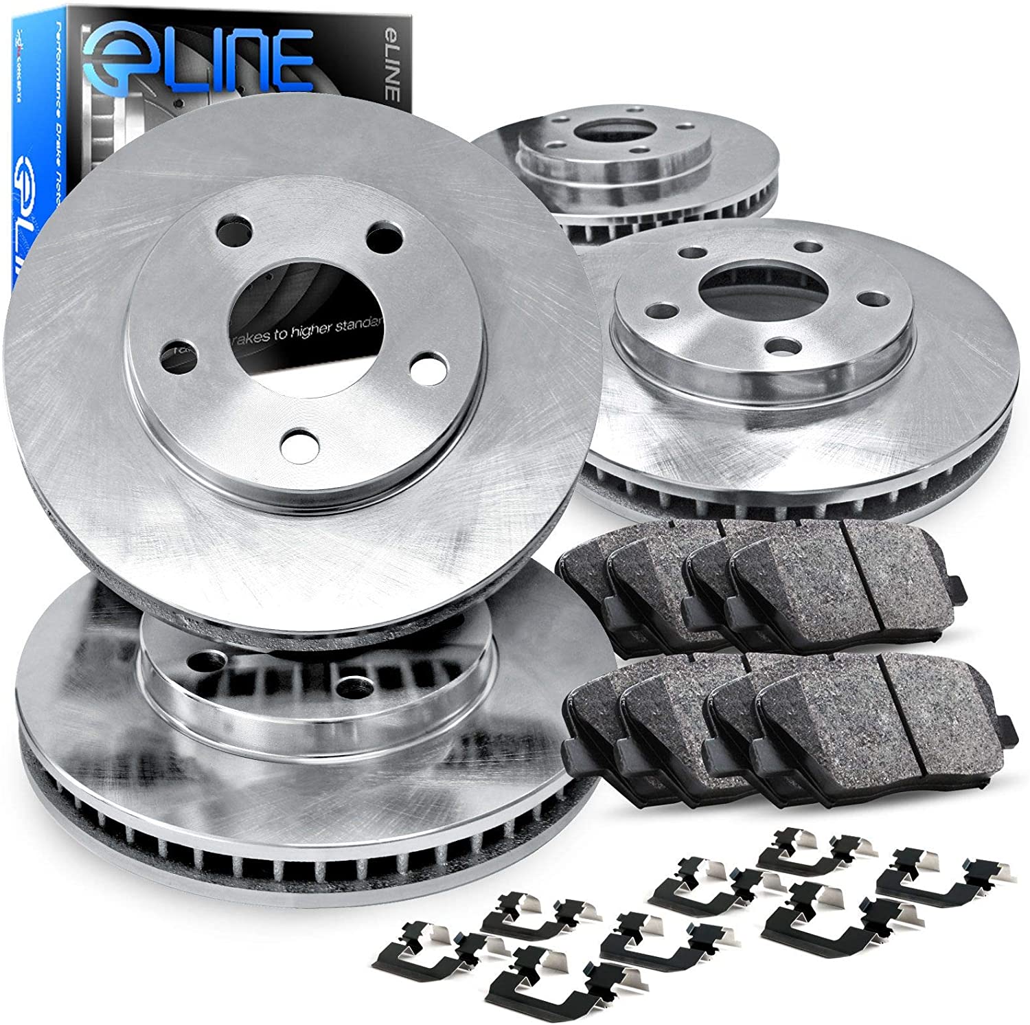 For Ford, Lincoln Fusion, MKZ Front Rear Blank Brake Rotors Kit + Ceramic Brake Pads