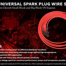 Universal Spark Plug Wire Set - 10.5mm High Performance Kit - Fits Chevy, GM SBC, BBC, Small Block 307, 327, 350, Big Block Engines 427, 454, 496, 502 and more with HEI Distributor - 90 Degree Boots