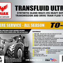 Triax TRANSFLUID Ultra to-4 - Multi-Viscosity Powershift Transmission TO-4M Drive Train and Heavy Duty Transmission Fluid (5 GAL Pail)