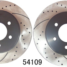 (4WD Models Only) Approved Performance F16016 - [Front & Rear Kit] Performance Drilled/Slotted Brake Rotors and Carbon Fiber Pads F150 F-150 Pickup