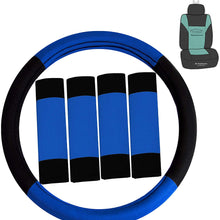 FH Group FH2033 Modernistic Steering Wheel Cover and Seat Belt Pads (Mint) with Gift – Universal Fit for Cars Trucks & SUVs