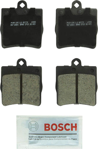 Bosch BC779 QuietCast Premium Ceramic Disc Brake Pad Set For Select Chrysler Crossfire; Mercedes-Benz C200, C230, C240, C280, CL200, CL230, SLK230, SLK280, SLK300, SLK320; Rear