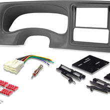 Install Centric ICGM15BN Compatible with Select 1999-2002 Select GM Trucks ISO Double DIN Gray Complete Basic Installation Solution for Installing an Aftermarket Stereo