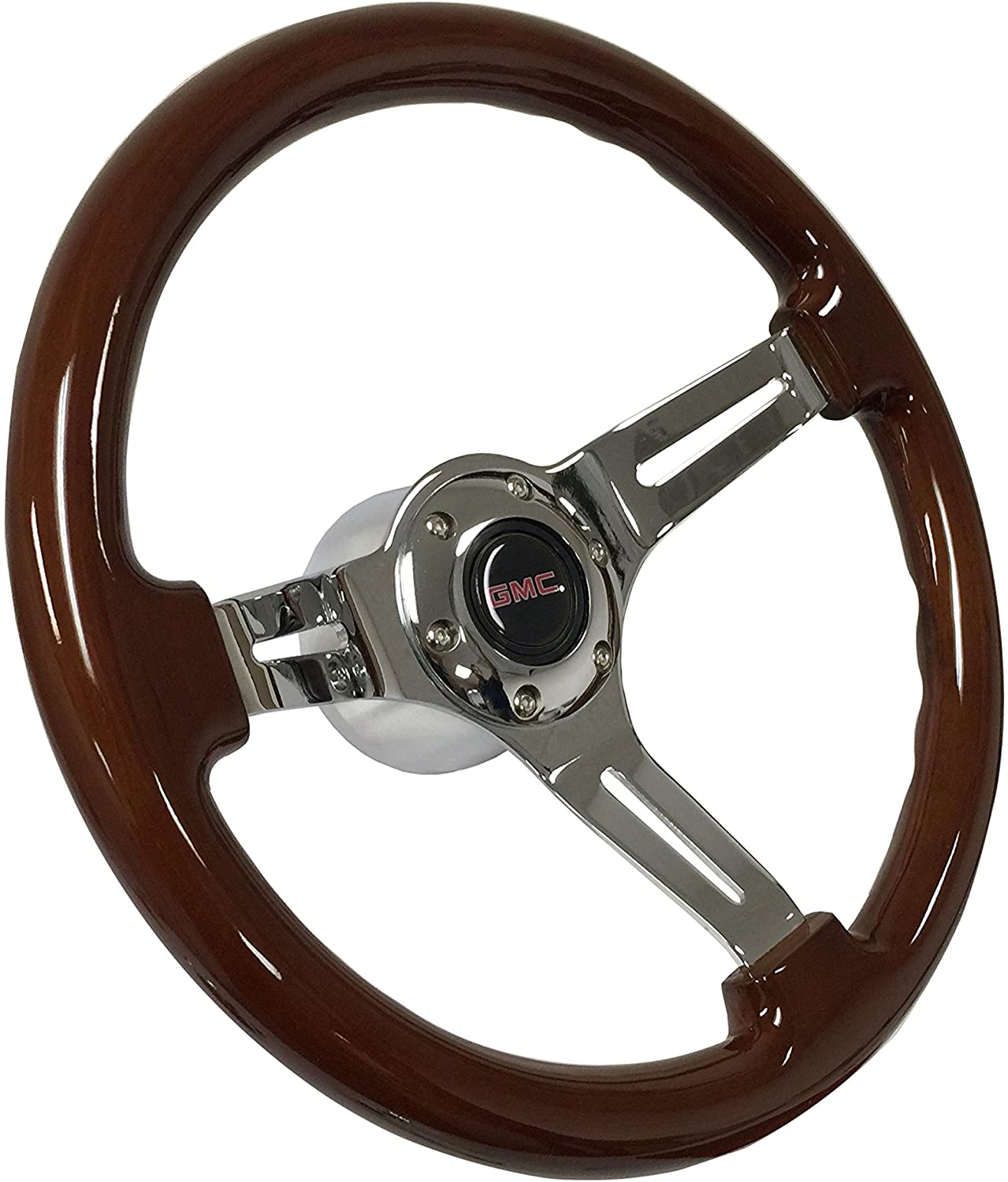 Volante Sport Wood 6-Bolt Mahogany Finish Steering Wheel Kit compatible with 1974-94 GMC Jimmy, Safari, Yukon, Astro