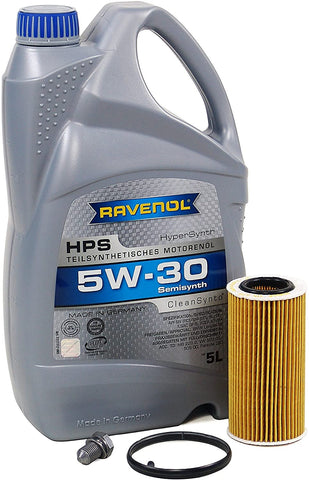 Blau J1A5085-H Motor Oil Change Kit - Compatible with 2012-13 VW Golf VI w/ 4 Cylinder 2.0T Engine - 5w30 (R Models)