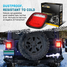 Partsam 2x Universal 16 LED Stop Tail Turn Signal Backup Reverse Brake Clearance Marker Lights Lamps Red/White Replacement for Jeep YJ JK CJ Truck Trailer Waterproof 12V