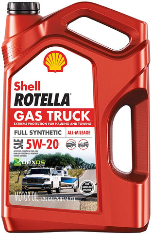 Shell Rotella Gas Truck Full Synthetic 5W-20 Motor Oil for Pickups and SUVs (5-Quart, Single Pack)