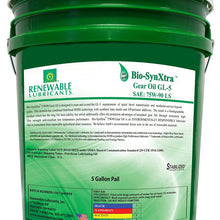 Renewable Lubricants Bio-SynXtra GL-5 LS Gear Lubricant, 5 Gallon Pail