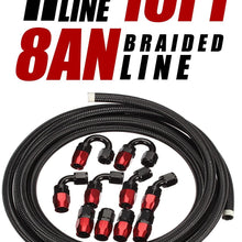 Vincos 8 an AN8 16Ft Nylon and Stainless Steel Braidied Feul Hose + 10pcs an 8 Hose Fitting Kit