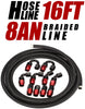 Vincos 8 an AN8 16Ft Nylon and Stainless Steel Braidied Feul Hose + 10pcs an 8 Hose Fitting Kit