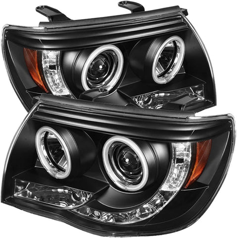 Spyder 5030283 Toyota Tacoma 05-11 Projector Headlights - CCFL Halo - LED (Replaceable LEDs) - Black - High H1 (Included) - Low H1 (Included)