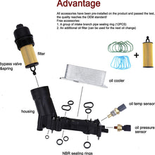 Engine Oil Cooler and Oil Filter Housing Adapter Assembly,Compatible With 2011-2013 Chrysler 200/300,Dodge Journey Charger Caravan And More,Replaces 5184294AE