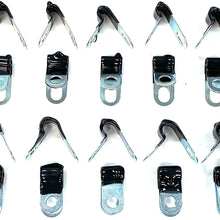 Brake Line Clips for 3/16 & 1/4 Inch Tubing, Rubber Insulated (20 pcs Total)