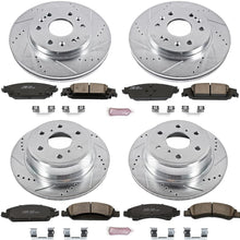Power Stop K6560 Front & Rear Brake Kit with Drilled/Slotted Brake Rotors and Z23 Evolution Ceramic Brake Pads