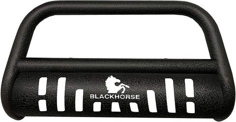 Black Horse Textured Bull Bar W/Skid Plate Compatible with 98-04 S-10/98-04 Blazer Downsize/ 98-02 Jimmy Downsized/ 98-01 Oldsmobile Bravada / 98-03 Isuzu Hombre/ 98-04 GMC S-Series Pick-up