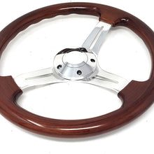 350mm 14" Inch 5 bolt Grant Classic Nostalgia Style Wood Grain Steering Wheel Slotted 3 Spoke Steering Wheel Light Wood Grip and horn (14" steering wheel)…