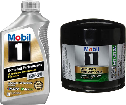 Mobil 1 Extended Performance Full Synthetic Motor Oil 5W-20, 1-Quart, Single Bundle M1-210A Extended Performance Oil Filter