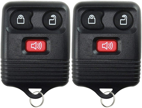 2 Replacement Keyless Entry Remote Control Key Fob Clicker Transmitter 3 Button - Black