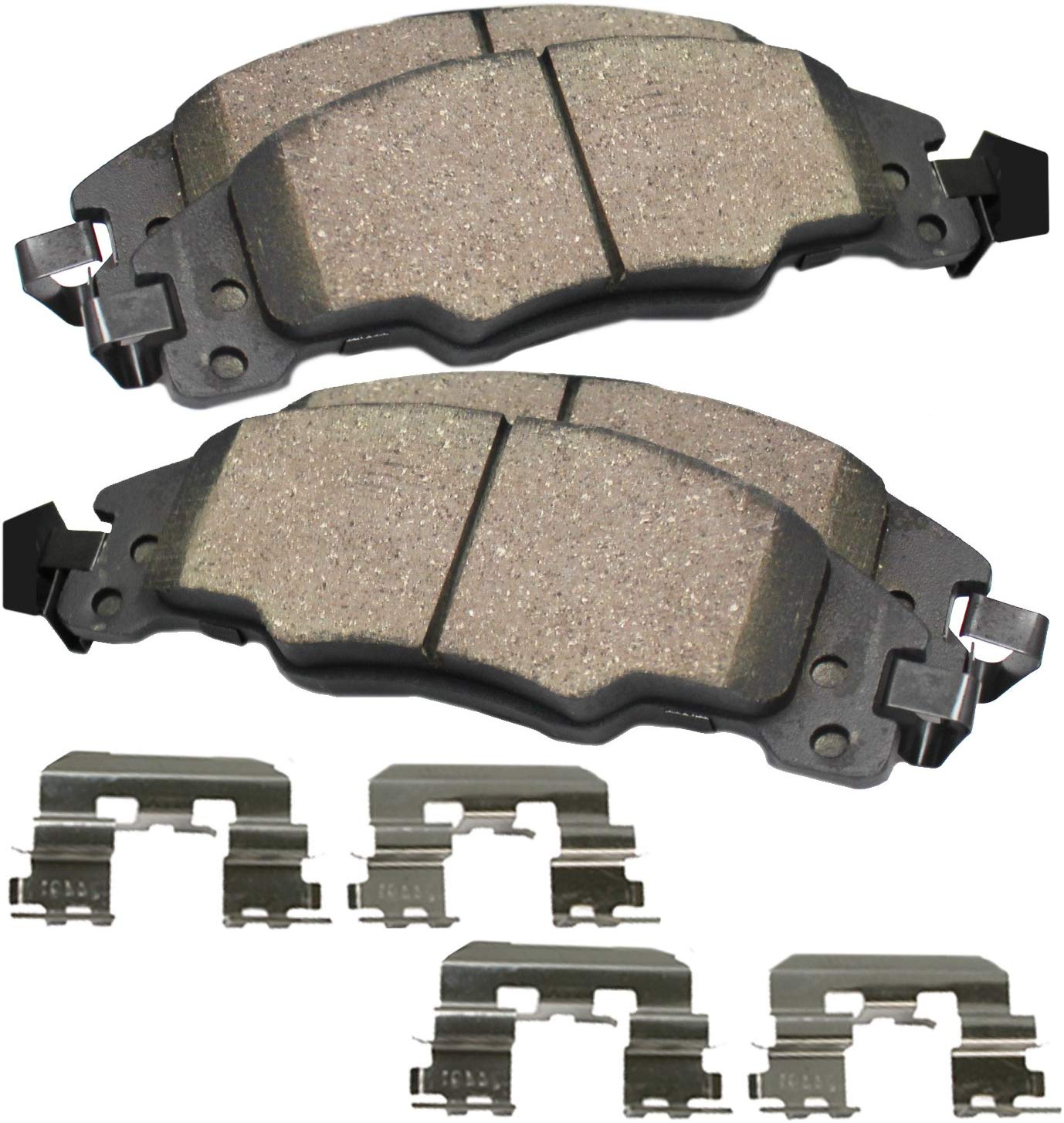 Detroit Axle - Front Ceramic Brake Pads w/Hardware for 2013-2017 Audi Q5 Truck SUV (excluding Hybrid)