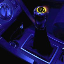 ICBEAMER Racing Style Manual Transmission Stick Shift Knob Silver Aluminum 5 6 Speed with Red LED Light CR2032 Battery