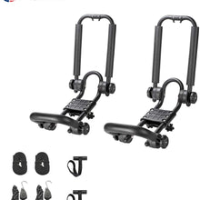 DrSportsUSA One Pair Fold Down J Bar Kayak Rack Designed mounts to virtually All crossbars and Load Bars Double Folding J Bar Car Roof Carrier for Kayak Canoe Surf Board and SUP Paddle Boat (1 Pair)